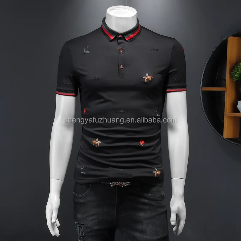 Wholesale Cotton Custom Polyester Polo Collar Embroidered T-Shirt Men Bulk Logo Oem Gym Samples Buttons Polo Casual