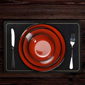 红黑餐具餐具套装三聚氰胺餐盘碗套装 - Product Image 4