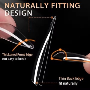 Aillsa yarım kapak temizle Stiletto Nail İpuçları toptan 360 adet sivri XL uzun hiçbir C eğrisi Stiletto Nail İpuçları Nail Art Salon - Product Image 4