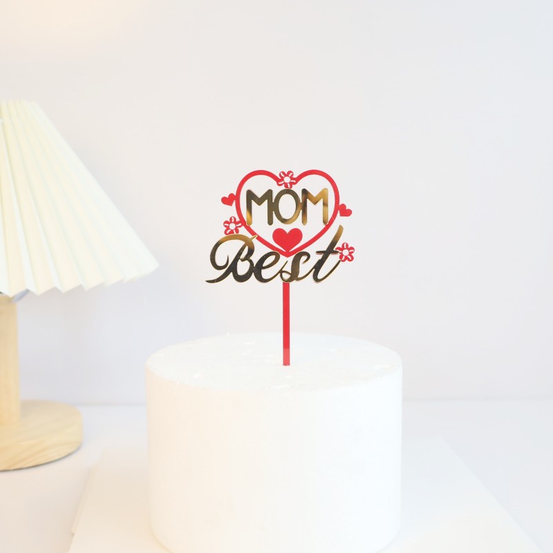 Cœur en Or Rouge - Meilleure Maman