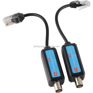 IP Over Coax Extender IP Camera Passive Coaxial Transmitter Receiver 1 Pair 100Mbps IP to Coaxial for NVR Camera RJ45 to <strong>BNC</strong> - Product Image 1