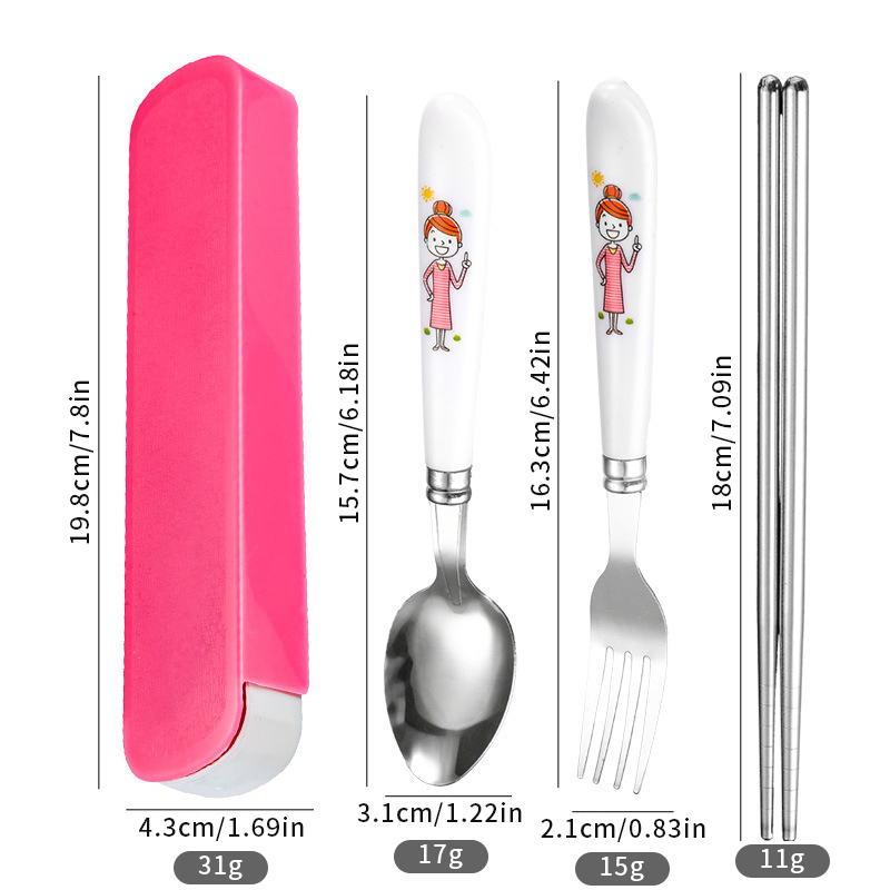 Ensemble de baguettes, fourchettes et cuillères à motif maman