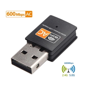 Dual Band USB <strong>Wifi</strong> 600Mbps Adapter AC600 2.4GHz 5GHz <strong>WiFi</strong> with Antenna PC Mini <strong>Computer</strong> <strong>Network</strong> Card Receiver