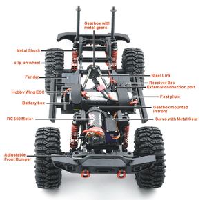 EX86120 rc araba 1/10 4WD 2.4G uzaktan kumandalı tırmanma araba rc Off-road araç RC paletli kiti çocuk oyuncak - Product Image 6