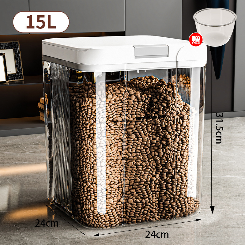 15L Ivory White Dog Food Bucket