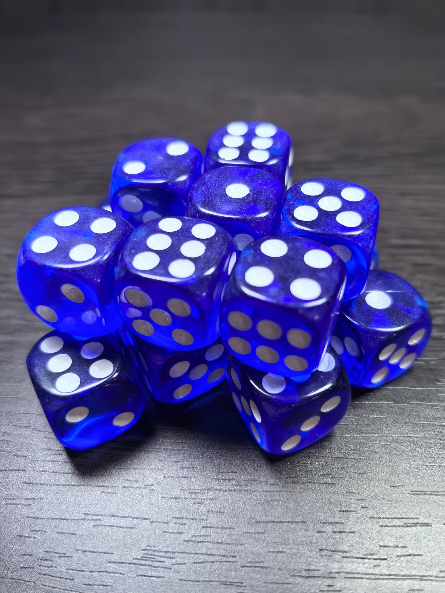 25mmArrondi bleu transparent