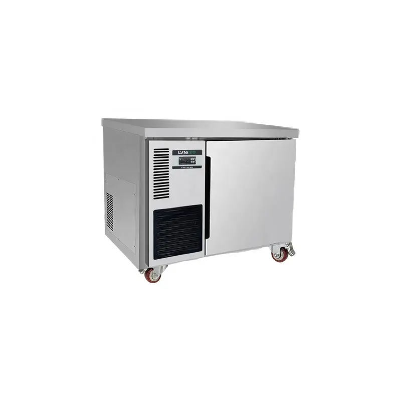 Réfrigérateur d'établi d'acier inoxydable de réfrigérateur de dessus de travail de cuisine commerciale sous le congélateur de banc