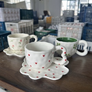 中国製カプチーノセラミックカップ & ソーサーセットトルコ磁器ティー & コーヒー - Product Image 6