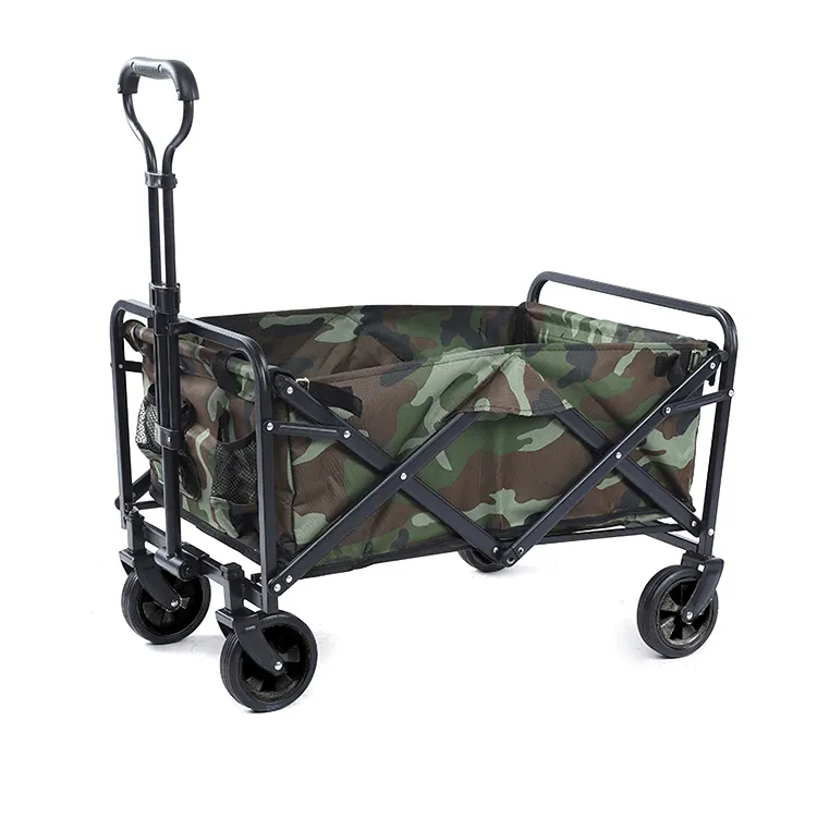 Wagon Xe đẩy giỏ hàng tùy chỉnh mạnh mẽ thép xách tay bãi biển cắm trại vườn ráp gấp xe đẩy giỏ hàng