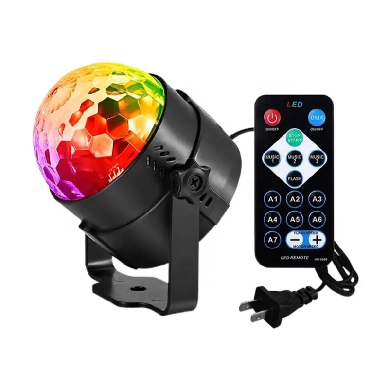 गर्म बिक्री क्रिस्टल जादू गेंद आरजीबी एलईडी मंच रोशनी डिस्को स्ट्रोब प्रकाश पार्टी रोशनी के साथ रिमोट कंट्रोल