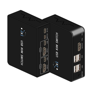Justlink 4K60Hz USB2.0 KVM开关HDMI2.0 2X1 2合1台式控制器ABS材料键盘和鼠标切换器 - Product Image 2