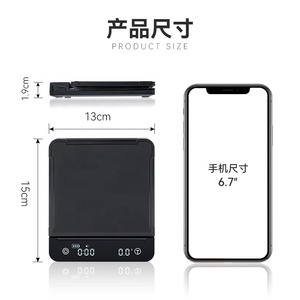 Waterproof 3kg/0.1g <strong>Digital</strong> Coffee Scale Kitchen Weighing Scale <strong>LCD</strong> Barista Coffee Scale <strong>With</strong> <strong>Timer</strong> &amp; Silicon Pad - Product Image 5