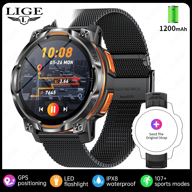 E - black orange steel mesh + gift strap