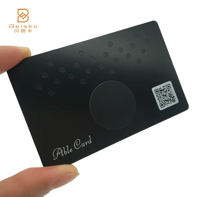 Produttore custztomized Size placca in acciaio inossidabile RFID HF 13.56MHZ NFC incisione di carte in metallo