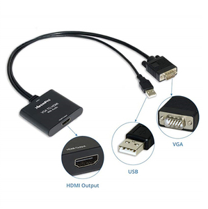 1080P VGA至用于HDMI适配器转换器，带音频视频分离器和用于电视/显示器的转换器，来自计算机/笔记本电脑VGA源 - Product Image 2