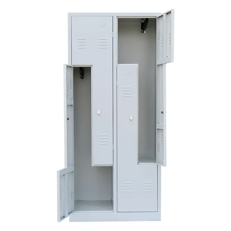 Новый дизайн Z-образные дверные металлические шкафчики 2 двери металлический шкафчик шкаф для одежды