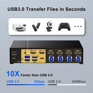 JideTech HDMI多查看器开关4x2 4K @ 30Hz USB 3.0，适用于KVM开关4台计算机2台显示器，支持四路 - Product Image 5