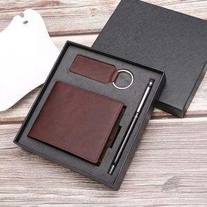 Custom IDO Manufacturer Men Leather Keychain Wallet and Pen Belt <strong>Gift</strong> Set for Men
