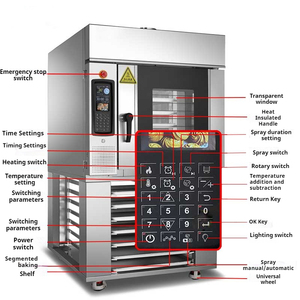 <span class=keywords><strong>2025</strong></span> Energy-Efficient Five-Tray Gás Elétrico Thermal Air Rotary Forno Automático Produz Delicious Baked Goods