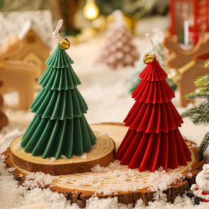 Estilo Nórdico Ano Novo 3D Espiral Árvore Em Forma de Atmosfera Quente Mini Vela Perfumada para o Presente de Natal