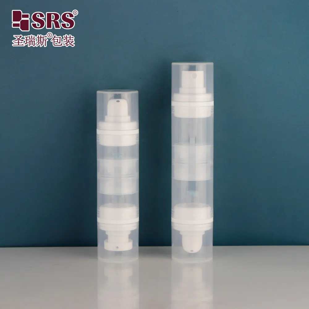 Ein Behälter zwei Verwendung 5ml 10ml 20ml Doppelkopf pp Airless Pump flasche für Sprüh gerät und Lotion