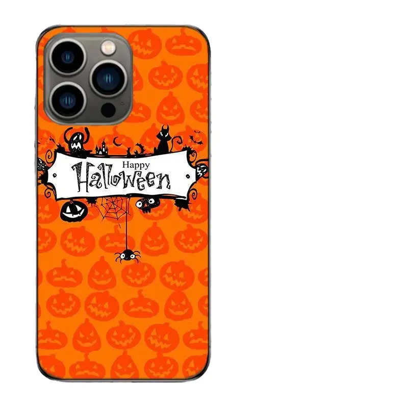 Подходит для iPhone 15 чехол для телефона Европейская и американская новая ведьма Хэллоуин призрак тыква фонарь Пользовательский логотип