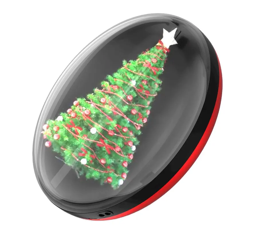 15cm hologram advertising HOLLOBALLO 3D LED fan as Christmas tree top decoration ball