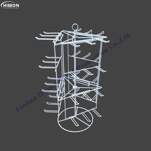 Su misura 3 lati 360 gradi rotanti negozio portatile 4 livelli in metallo filo espositore con ganci - Product Image 2