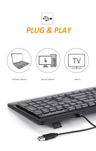 Có Dây Lớn In Bàn Phím Trắng Bold Chữ Jumbo Im Lặng Backlit Bàn Phím Với Quá Khổ Nhân Vật 104 Phím Cho Người Cao Tuổi - Product Image 4