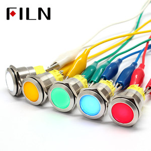 Impermeabile IP67 Metallo LED di Avvertimento Indicatore luminoso di Segnale Lampada Pilota push button switch Filo 3V 5V 12V 220v a scatto momentaneo - Product Image 6