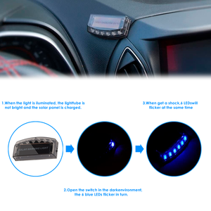 6 LED Car Alarm Warning Light Solar Power Simulated Security Anti-Theft Flashing Light Car Burglar Alarm Light - Product Image 2