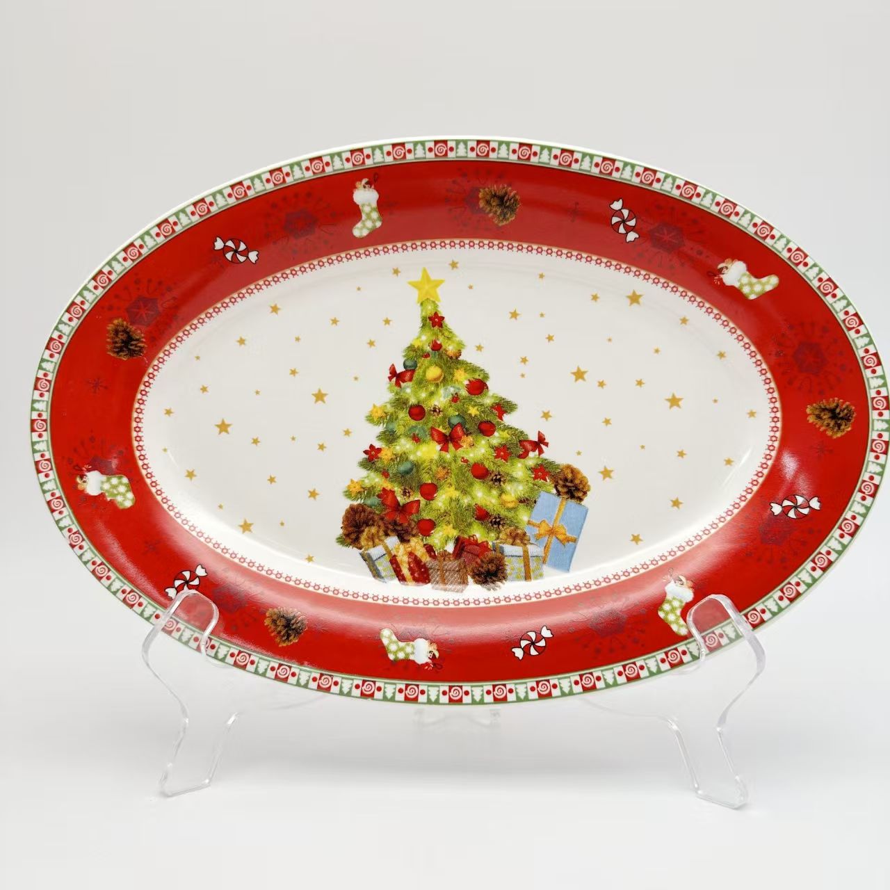 white 10-inch fish plate - 25.5*17*2.7 cm