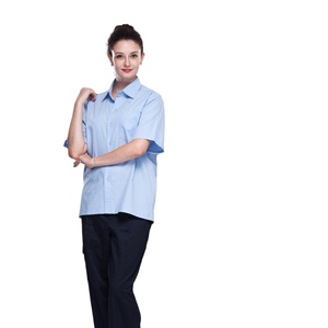 FRC 100% pamuk açık mavi Unisex yaz iş gömlek kısa kollu <span class=keywords><strong>antİc</strong></span>-statik ark anma sanayi dükkanı işçiler için nefes