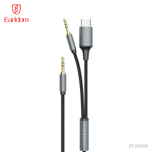 EARLDOM 2 in 1 USB-C+3.5mm to 3.5mm AUX Audio Adapter 120cm Aux Cable Car Aux Audio Jack Music Plug and <strong>Play</strong> for Car - Product Image 1