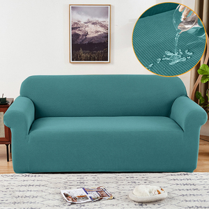 Atacado Impermeável Móveis Slipcover Elastic Stretch Waffle Padrão Sofá Capa Jacquard 3 Pessoas Slipcover Sofá Conjuntos