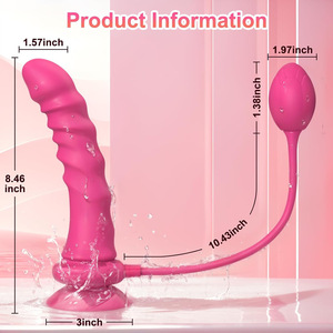 自慰行為者、性的製品、吸引カップ、女性の性的欲望、ピンクのディルド、アナルプラグストリップ、APPアナルプラグバイブレーターを着用