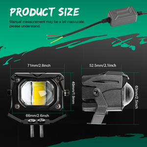 U9 artı spot Led motosiklet Led far lazer ışıkları çift renkli sürüş sis projektör Lens Led Motor yardımcı çalışma lambası - Product Image 3