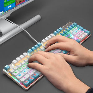 Teclado mecánico retroiluminado, novedad, RGB, 104 teclas, Teclado mecánico para juegos - Product Image 4