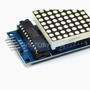 MAX7219 dot <strong>matrix</strong> module control microcontroller display wire feeding blue PCB redMAX7219 is an integrated serial inputoutput c - Product Image 2