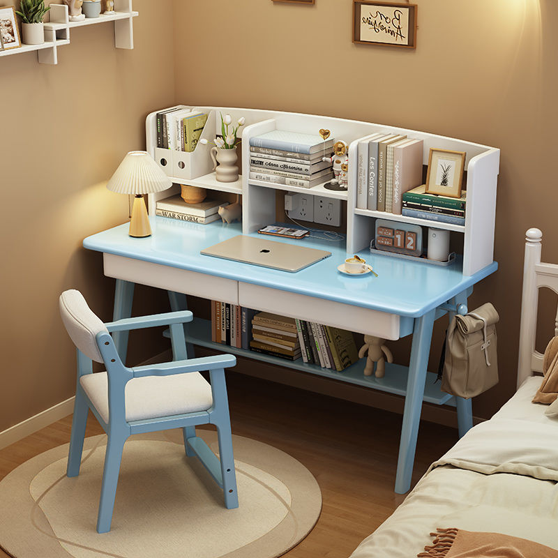 Blue and white single table
