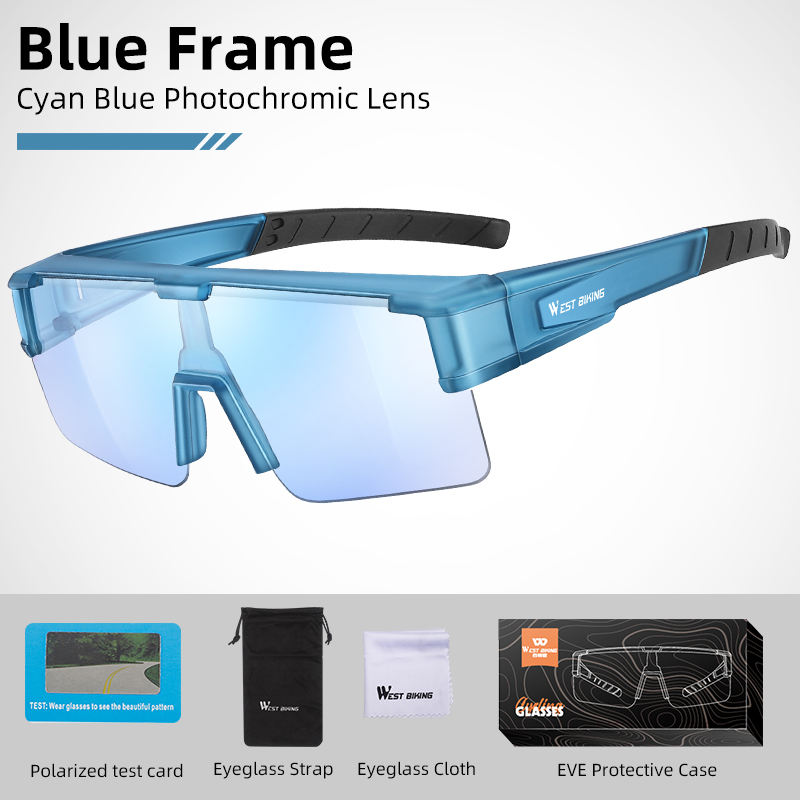 blue frame cyan blue photochromic lens
