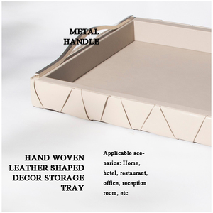 ถาดหนังพร้อมที่จับโลหะสำหรับนำรถไปจอดถาดหนังสำหรับกุญแจตกแต่งบ้าน - Product Image 2
