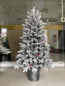 ต้นคริสต์มาส4FT ที่มีแสงสว่างมาก่อนพร้อมไฟ100LED 748ปลายกระถางพลาสติกสีแดงอุปกรณ์ตกแต่ง - Product Image 2