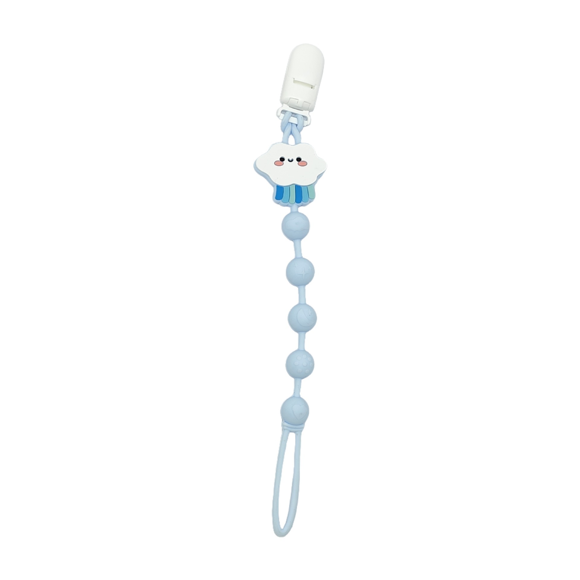Clip per ciuccio tutto in uno in schiuma blu