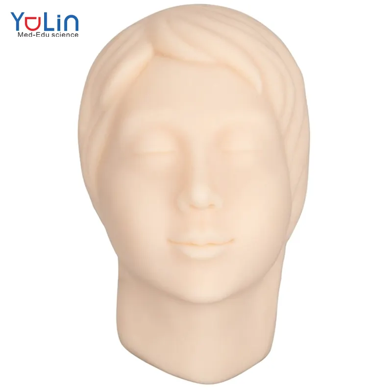 Injektion strain ing Full Soft Silicone Mannequin Menschlicher Kopf Gesicht Haut Übungs modell mit Knochen in Lebensgröße Teaching Train