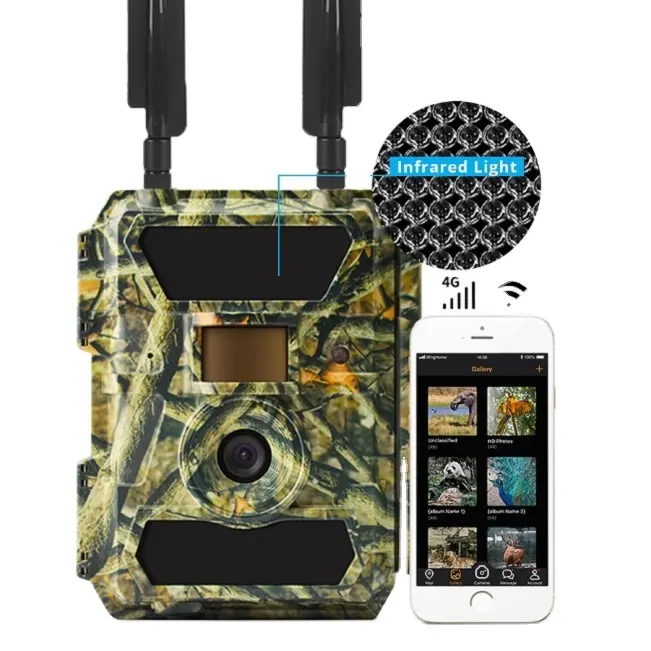 Telecamera di sicurezza esterna Wireless sd card sim card hunting trail camera con opzioni GPRS / 4G / WIFI