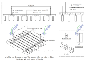 Modular chống cháy nhôm lưới hệ thống Trần đục Trần cho văn phòng trung tâm khách sạn bệnh viện căn hộ siêu thị - Product Image 5