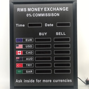 Personalizzato AUD USD EUR CYN Cash 5 digitals telecomando display a led ad alta definizione display della scheda del tasso di cambio di valuta