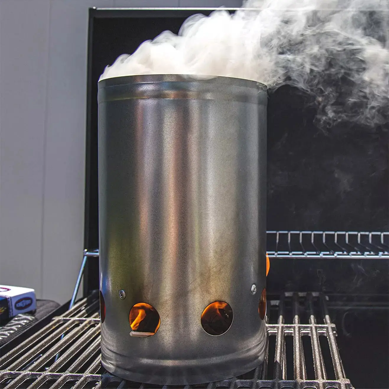 Encendedor de barbacoa para acampada, parrilla para exteriores, arranque de briquetas, lata de carbón galvanizado, chimenea, kits de arranque de fuego