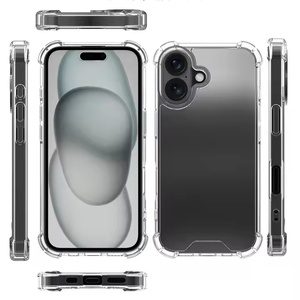 100% 完璧なフィットケースiPhone 16用クリアスリムフィット傷防止ソフトTPU PC透明カバーiPhone 16 Pro Max 16 Plus用 - Product Image 2